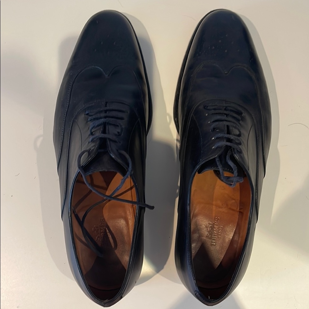 Men's Hermes Black Leather Dress  Shoes